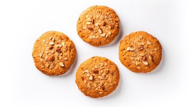 Photo biscuits au gâteau aux carottes isolés sur fond blanc, vue de dessus