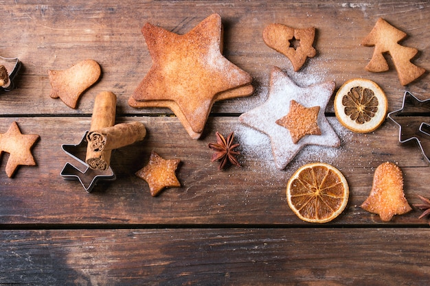 Biscuits au sucre en forme d'étoile sablée