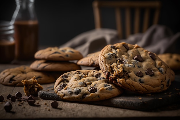 Biscuits à l'avoine et aux pépites de chocolat Generative AI