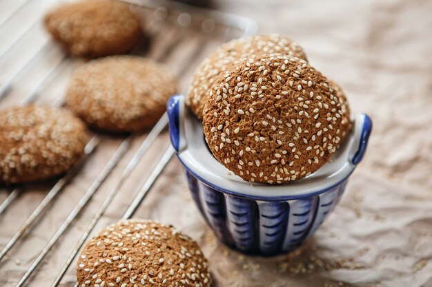 Biscuits à l'avoine et graines de sésame