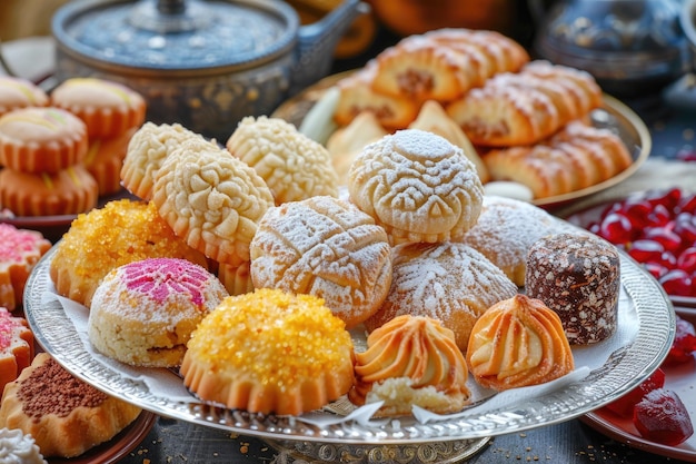 Des biscuits et des bonbons arabes traditionnels pour l'Aïd et le Ramadan