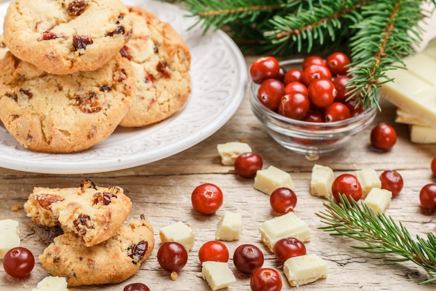 Biscuits de canneberge de Noël faits maison