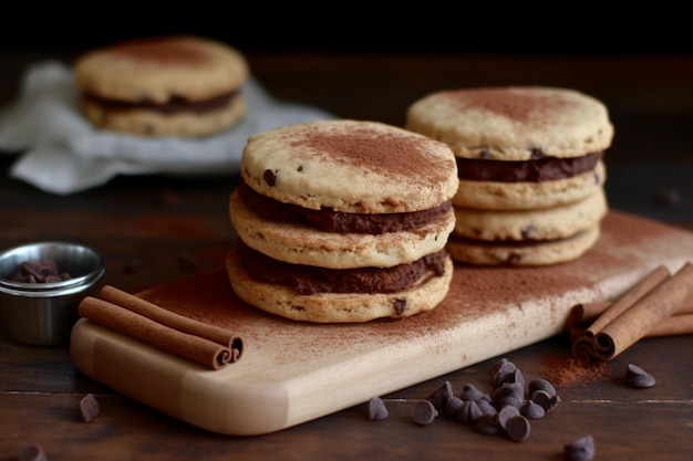 Biscuits à la crème au chocolat et à la cannelle