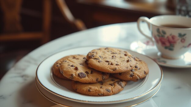 Photo des biscuits dans une assiette sur la table.