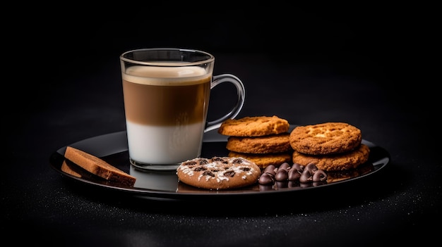 Des biscuits et une délicieuse tasse de chocolat chaud générés par l'IA