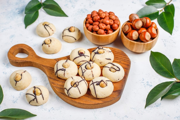 Biscuits Délicieux Aux Noisettes, Vue De Dessus