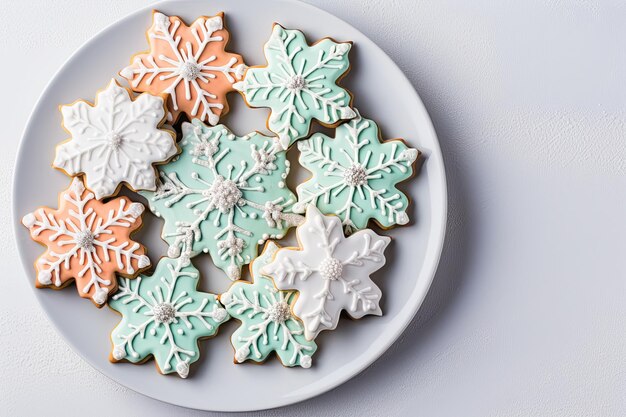 Des biscuits délicieux en forme d'étoile sur la table de Noël Des vacances douces à Noël AI générative