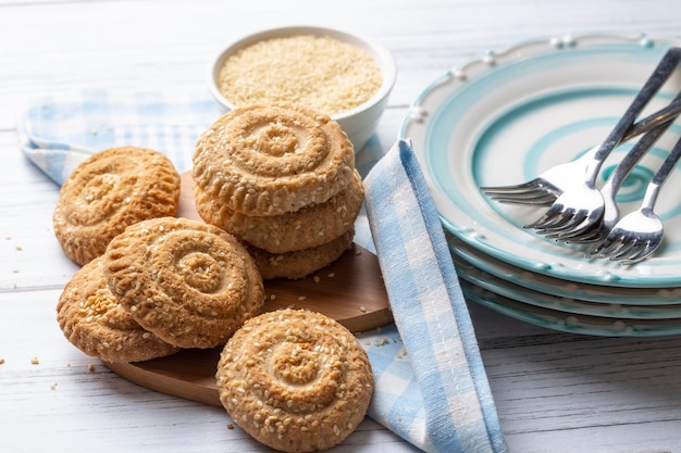 Biscuits fabriqués avec des moules à biscuits nommés kombe. Aliments locaux traditionnels d'Antakya.