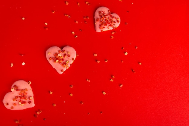 Biscuits en forme de coeur pour la saint valentin