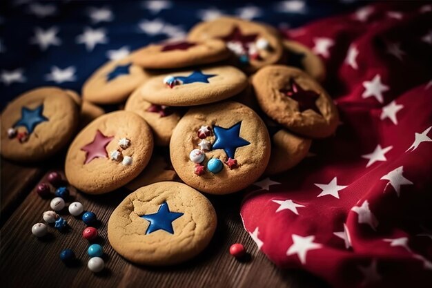 Biscuits fraîchement cuits drapeau américain