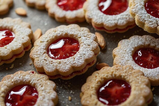 Photo biscuits à la fraise et à l'amande