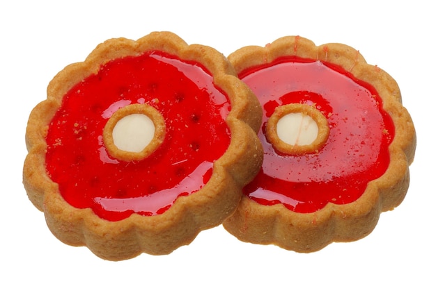 Biscuits à la gelée rouge isolés