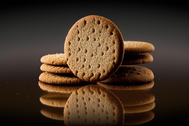 Photo biscuits isolés sur fond noir