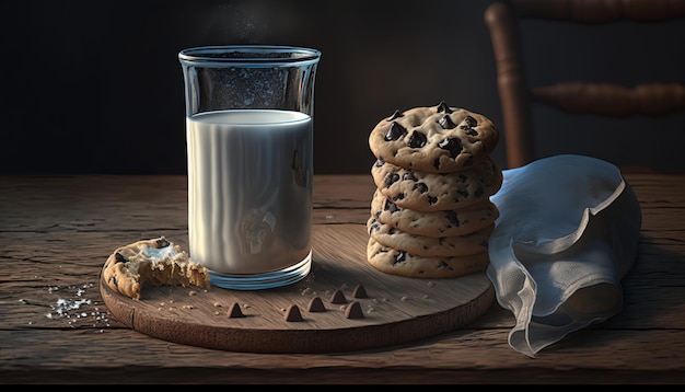 Biscuits et lait Une combinaison classique pour toutes les occasions AI Generative