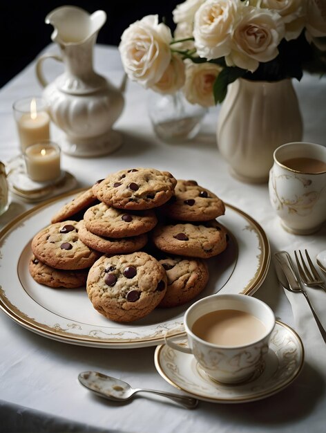 biscuits et lait générés par l'IA