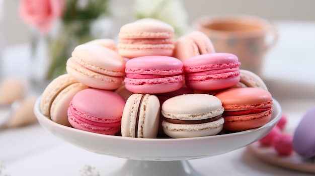 biscuits de macaron isolés sur fond blanc