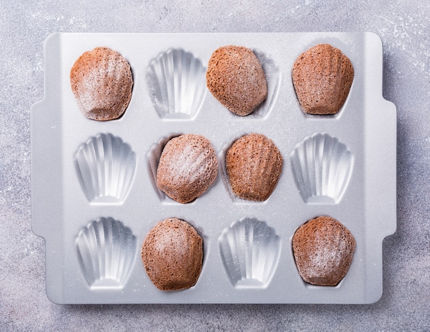 Biscuits à la madeleine au chocolat