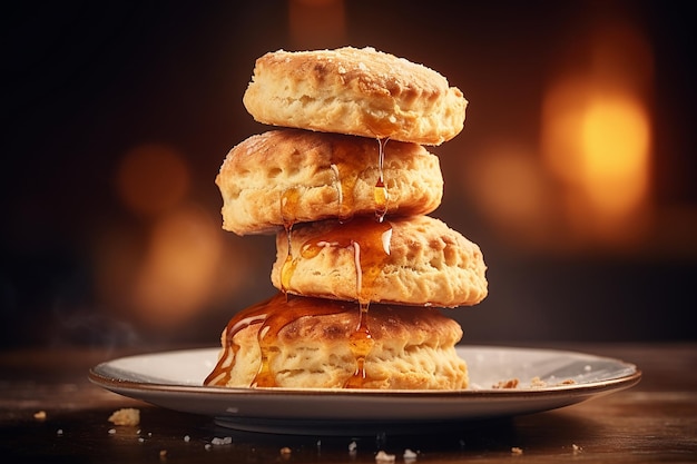 Biscuits maison génératifs AI sur une assiette