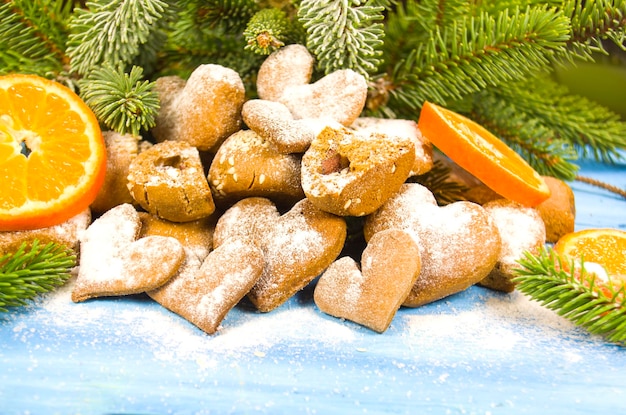 Biscuits à la mandarine Biscuits de Noël mandarines Célébration de Noël vintage