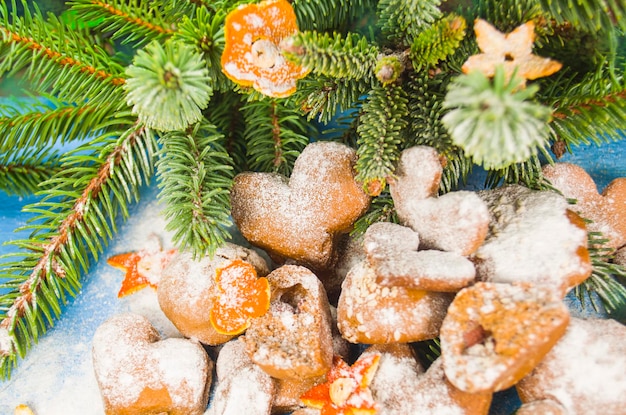 Biscuits à la mandarine Biscuits de Noël mandarines Célébration de Noël vintage