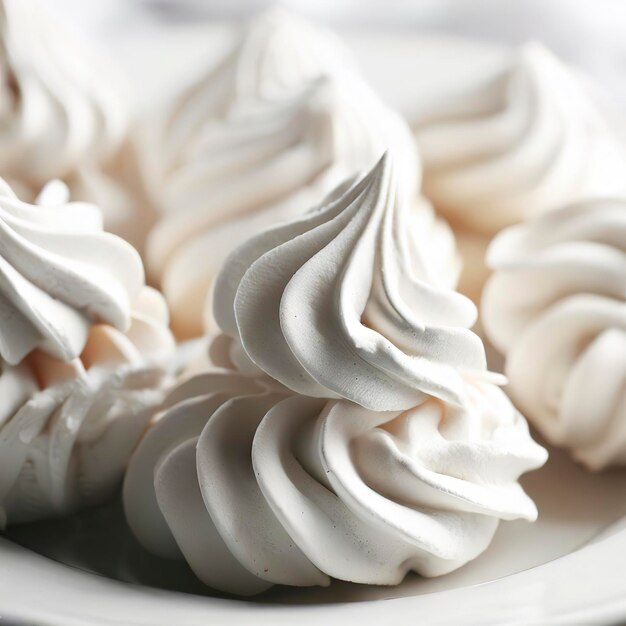 Photo biscuits à la meringue en plaque blanche