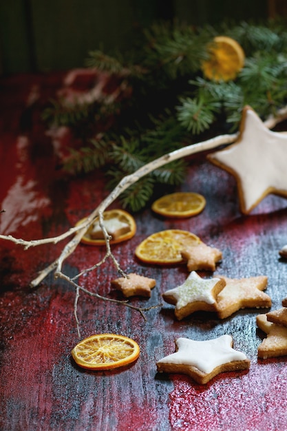 Biscuits de Noël avec un décor de fête