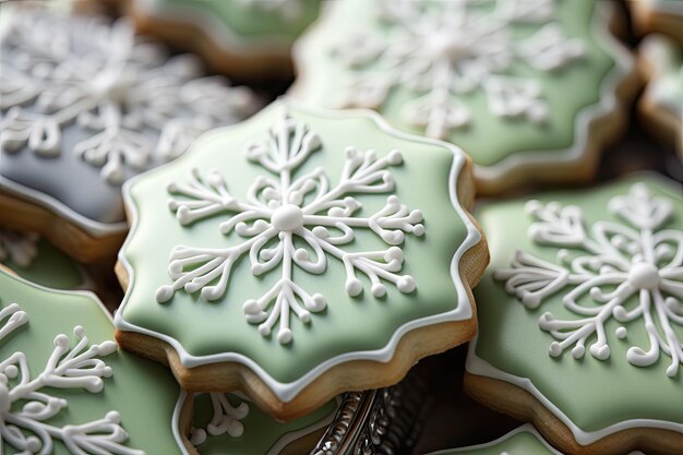 Des biscuits de Noël délicieux en forme d'étoile et de couleurs pastel Noël nourriture sucrée IA générative