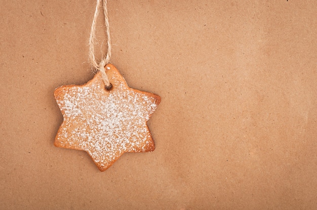 Biscuits de Noël faits maison saupoudrés de sucre en poudre