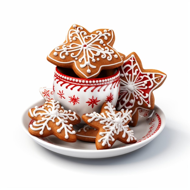 Biscuits de Noël sur fond blanc
