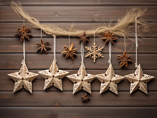 biscuits de Noël sur fond de bois