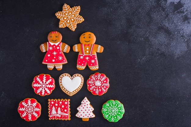 Biscuits de pain d'épice faits maison de Noël