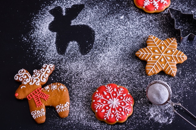 Biscuits de pain d'épice faits maison de Noël