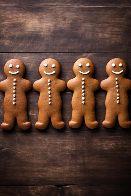 Photo des biscuits de pain d'épice de noël faits maison copier l'espace