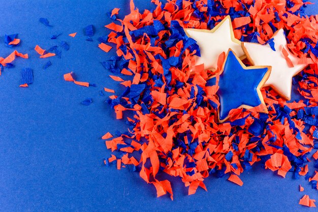 Biscuits patriotiques pour le 4 juillet.