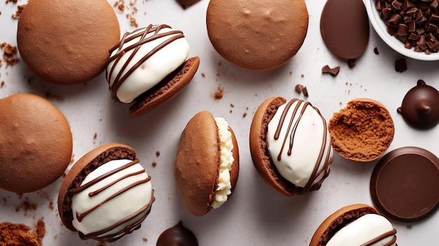 Des biscuits remplis de chocolat et de crème douce