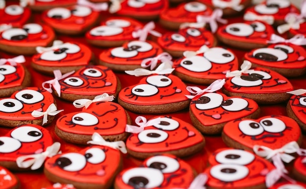 Biscuits de Saint Valentin. Biscuits en forme de coeur pour la Saint-Valentin.