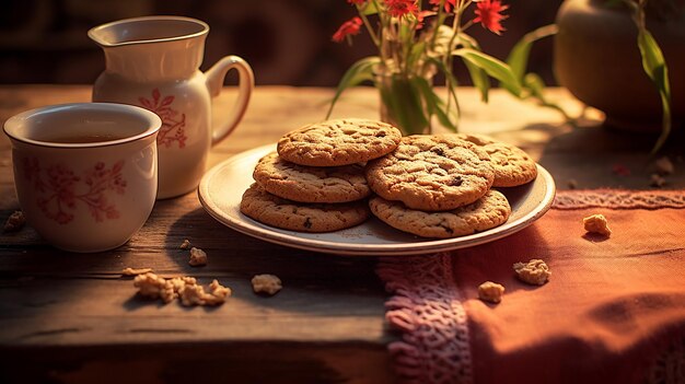 Des biscuits sucrés sur la table