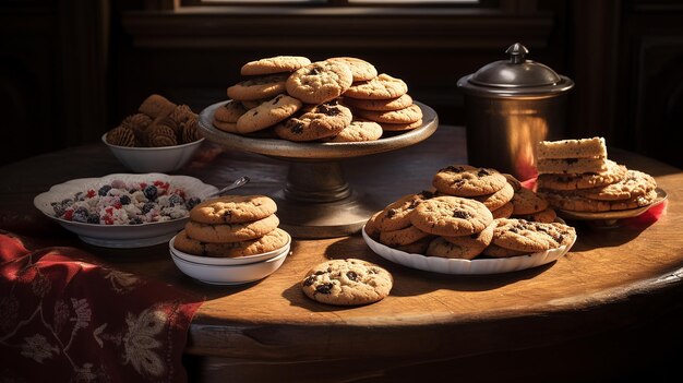 Des biscuits sucrés sur la table