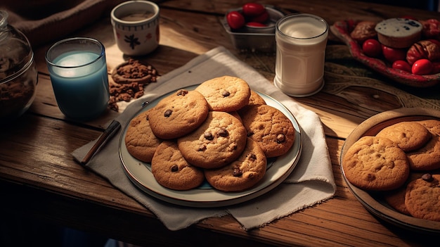 Des biscuits sucrés sur la table