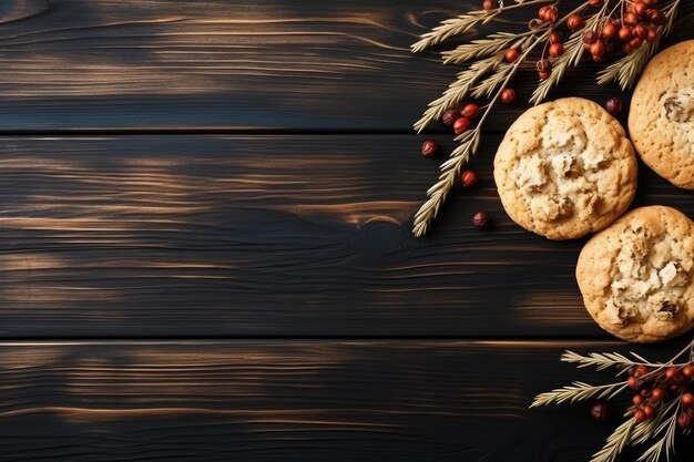 Photo biscuits sur la table de la cuisine dans un studio intérieur publicité professionnelle photographie alimentaire