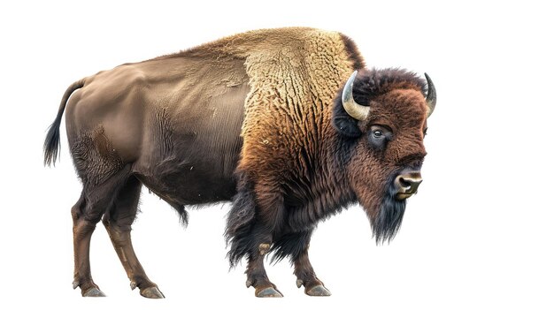 bison sur fond blanc isolé