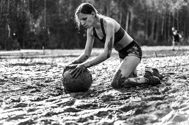 Photo bison race - obstacle race, compétition sportive, biélorussie, mai 2019