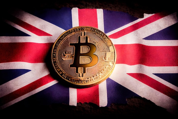 Bitcoin aux couleurs du drapeau britannique Generative AI Generative AI