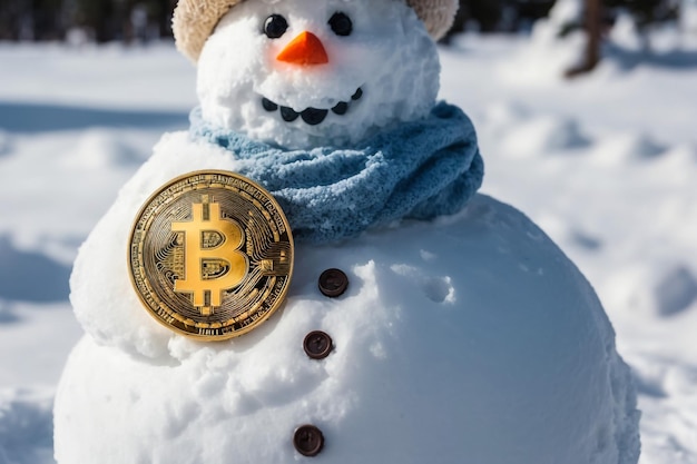 Bitcoin sur le bonhomme de neige