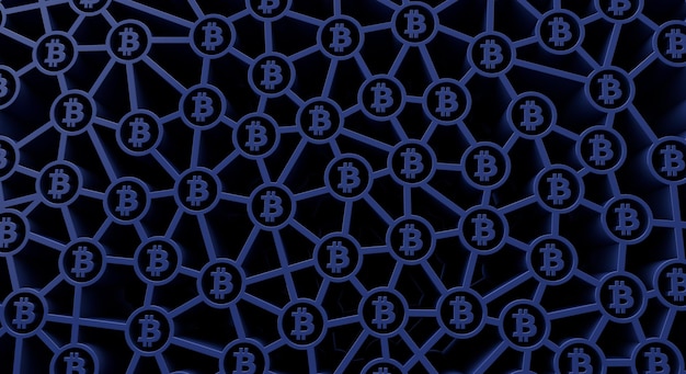 Photo bitcoin crypto-monnaie symbole blockchain technologie fond d rendu