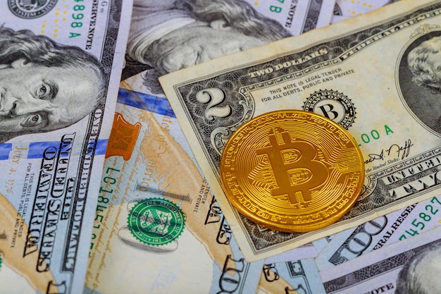 Bitcoin Doré Sur Les Dollars Américains Se Bouchent