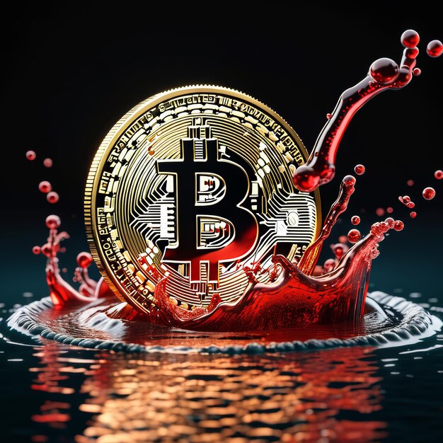 Le Bitcoin émerge d'une éclaboussure d'eau