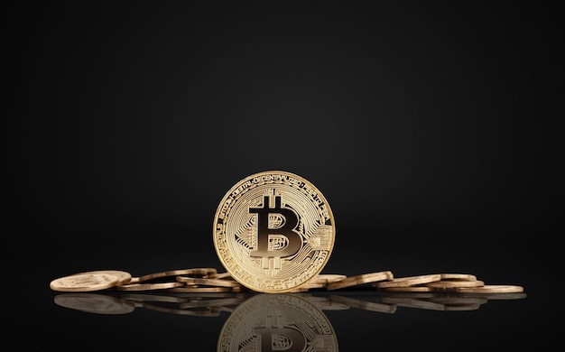 Bitcoin or classique sur fond sombre