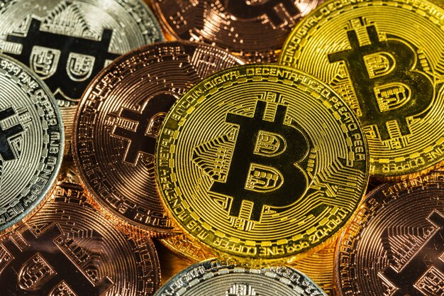 Bitcoin physique d&#39;or de cryptocurrency