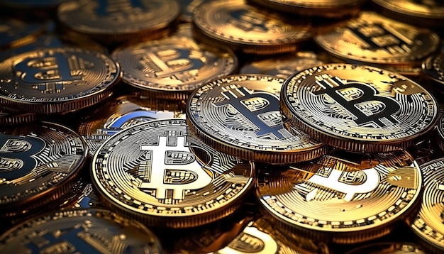 Bitcoin pièce d'or bitcoin crypto monnaie isolé sur fond blanc
